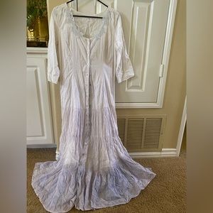 Free people ombré eyelet cotton fairy maxy dress size ML